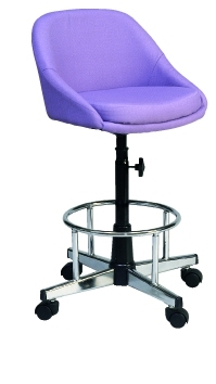 28067::CR-609::An Asahi CR-609 series stool with metal base, providing adjustable locked-screw/gas lift extension. 3-year warranty for the frame of a chair under normal application and 1-year warranty for the plastic base and accessories. Dimension (WxSL) cm : 46x67. Available in 3 seat styles: PVC Leather, PU Leather and Cotton.